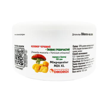Microdosing MIX XL Amanita muscaria and Hericium erinaceus powder in a jar of 100 grams МІХ-100 &mdash; Dikoros