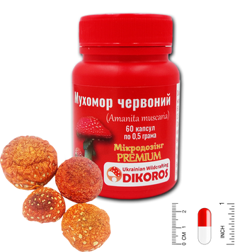 Мікродозінг Premium Мухомор червоний (Amanita muscaria) 60 капсул по 0,5 грама МХМКП-600526 &mdash; Dikoros